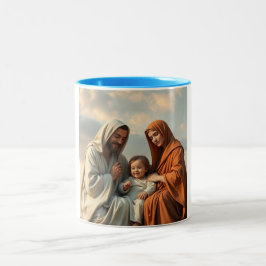 Taza Bicolor Sagrada Familia, Jesús, María y José Coffee Mug