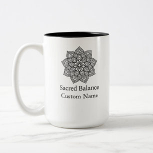 Taza Bicolor Saldo sagrado Mandala Minimalista