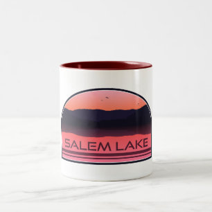 Taza Bicolor Salem Lake North Carolina Amanecer Rojo
