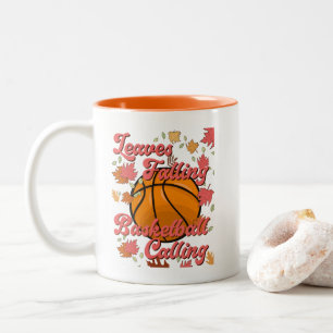 Taza Bicolor Salir de la caída del baloncesto llamando a caída
