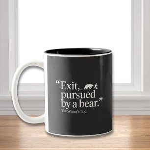 Taza Bicolor Salir perseguido por un oso Humor de Shakespeare