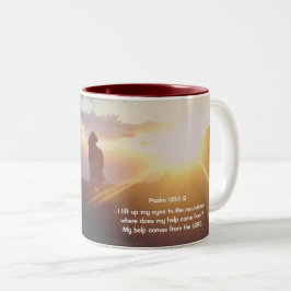 Taza Bicolor Salmo 121:1-2 Mi ayuda viene del SEÑOR
