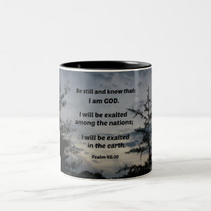 Taza Bicolor Salmo 46:10 Estén quietos y sepan que soy Dios