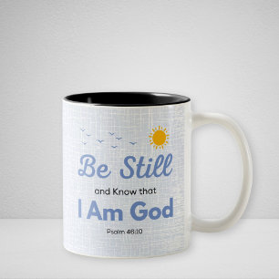 Taza Bicolor Salmo 46:10 Permaneced y sepan que soy Dios Mug