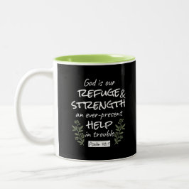 Taza Bicolor Salmo 46:1 "Dios es nuestro refugio y fuerza"