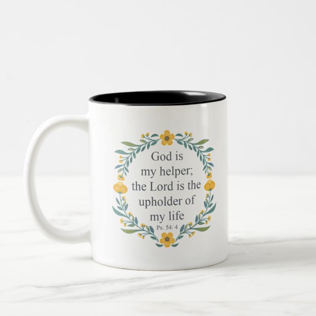 Taza Bicolor Salmo 54:4 (Izquierda)