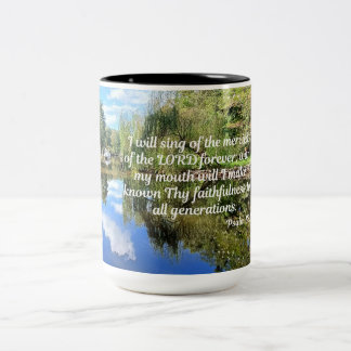 Taza Bicolor Salmo 89:1 Cantaré las misericordias del Señor