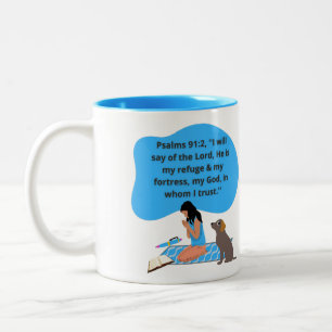 Taza Bicolor Salmos 91 Almohada acentuada