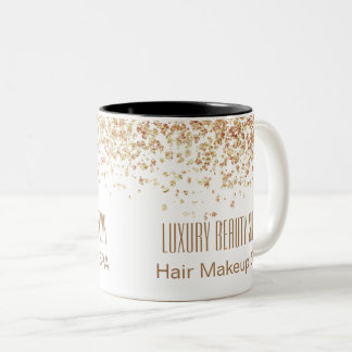 Taza Bicolor Salón de belleza Purpurinoso de lujo Girly Brownis