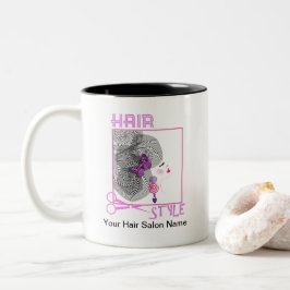 Taza Bicolor Salón de peluquería con estilo de pelo personaliza
