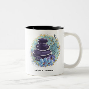 Taza Bicolor Salón de Terapeuta de Masaje Spa Estilista Piedras