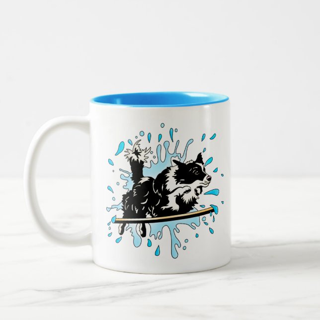 Taza Bicolor salpicadura de red de borde (Izquierda)