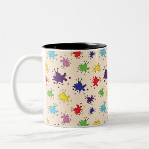 Taza Bicolor Salpicadura de tinta de pintura colorida