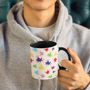 Taza Bicolor Salpicadura de tinta de pintura colorida