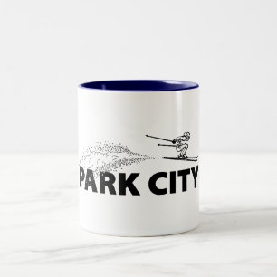 Taza Bicolor Saltaor de esquí de Park City Utah