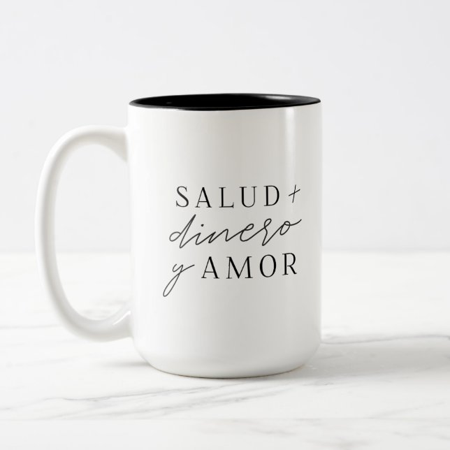 Taza Bicolor Salud Dinero y Amor (Izquierda)