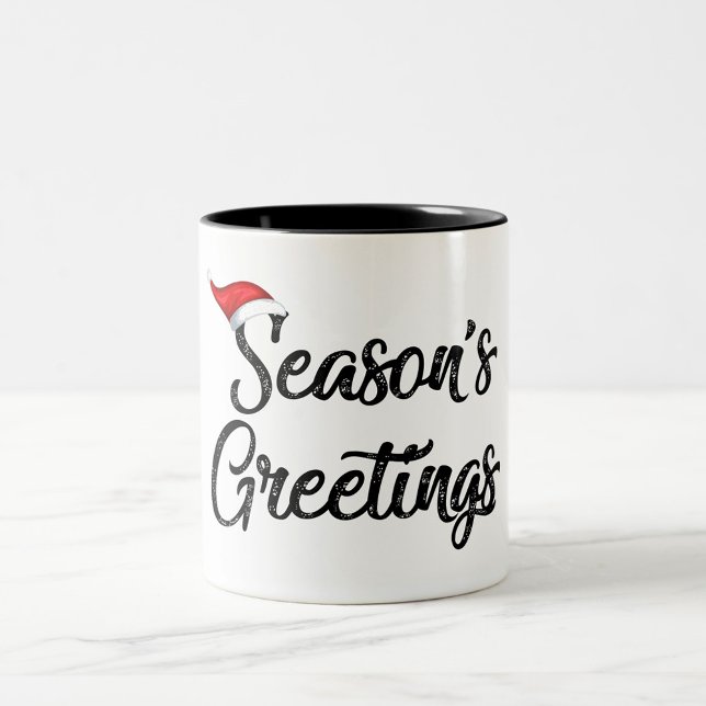 Taza Bicolor Saludo de temporada (Black Text Season Greeting Coffee Mug!)