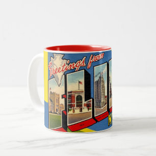 Taza Bicolor Saludo Retro Flint Michigan