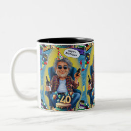 Taza Bicolor Saludos a 40 años