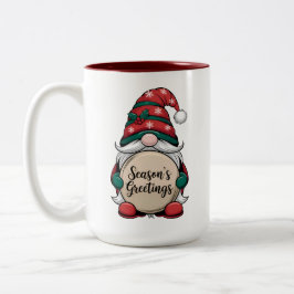 Taza Bicolor Saludos de la temporada de navidades Gnome