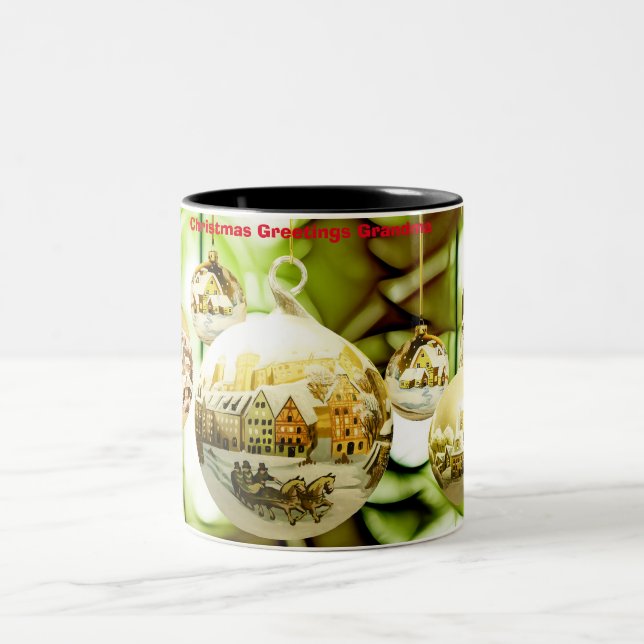 Taza Bicolor Saludos de Navidad Abuela (Centro)
