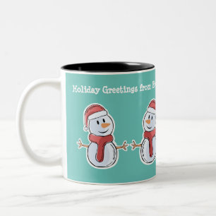 Taza Bicolor Saludos de vacaciones Mug de empresa personalizada