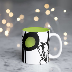 Taza Bicolor Saludos desde Filydion: Resumen en blanco y negro