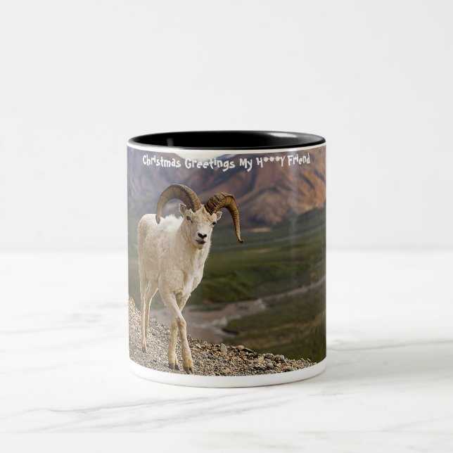 Taza Bicolor Saludos navideños a mi querido amigo (Centro)