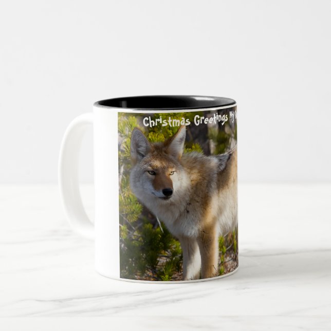 Taza Bicolor Saludos navideños a mi viejo Coyote (Anverso izquierdo)