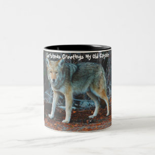 Taza Bicolor Saludos navideños a mi viejo Coyote