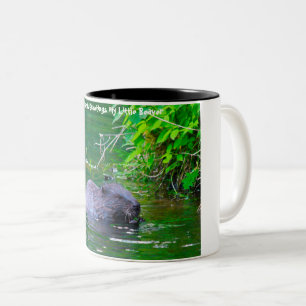 Taza Bicolor Saludos navideños mi pequeño castor