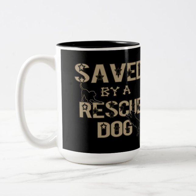 Taza Bicolor Salvado Por Un Perro De Rescate (Izquierda)