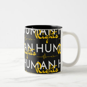 Taza Bicolor Salvamento de los derechos humanos