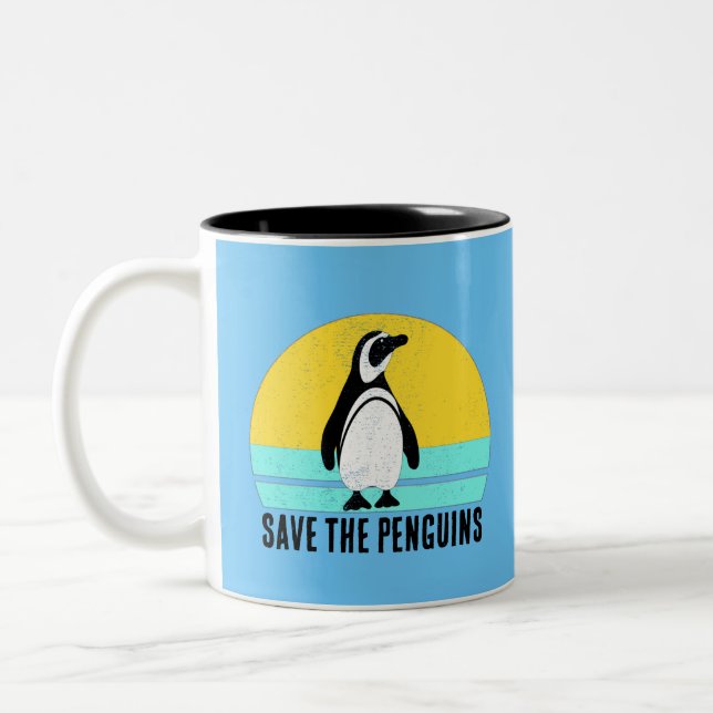 Taza Bicolor Salvar a los pingüinos (Izquierda)