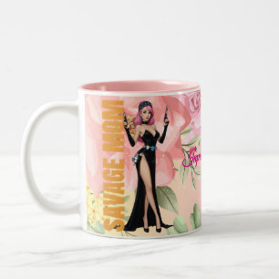 Taza Bicolor Salvar a mamá Mug - Regalo de mamá de vidrio Badas