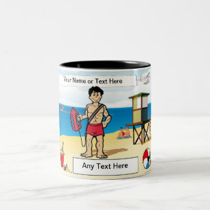 Taza Bicolor Salvavidas - Personalizado masculino por PrintedPe