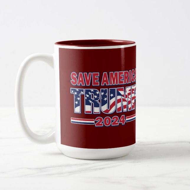 Taza Bicolor Salven a Estados Unidos Trump 2024 (Izquierda)