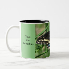 Taza Bicolor Salven las mariposas (Su Perro Tradicional Negro)