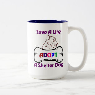 Taza Bicolor Salven Una Vida Adopta Un Refugio De Perro
