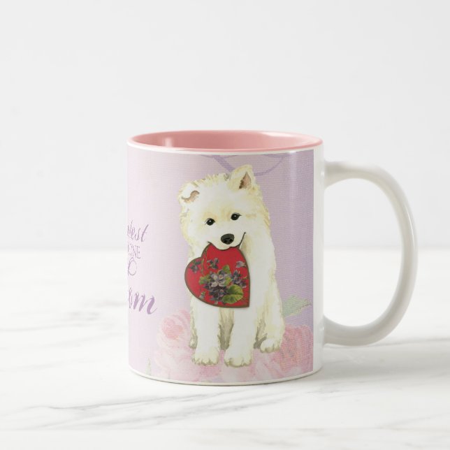 Taza Bicolor Samoyed Heart Mom (Derecha)