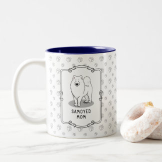 Taza Bicolor Samoyed Mom (blanco) Cute Fun Dog Mom