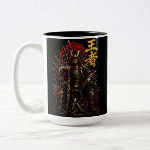 Taza Bicolor Samurái Rey – Trono de Espadas Guerrero Japonés