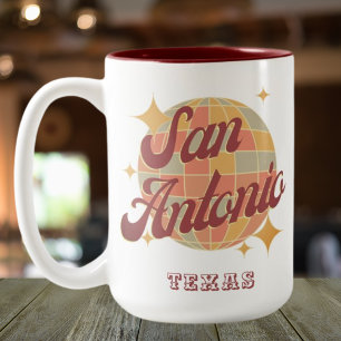 Taza Bicolor San Antonio City Texas Retro Vintage