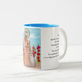 Taza Bicolor San Francisco Coyote santo de la oración de Asís
