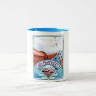 Taza Bicolor San Francisco, EE. UU., cartel de viaje