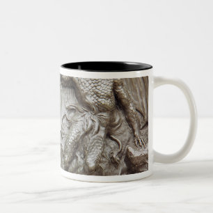 Taza Bicolor San Jorge que lucha el dragón