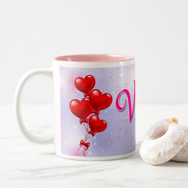 Taza Bicolor San Valentín especial (Con donut)