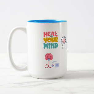 TAZA BICOLOR SANAR TU MENTE COMBO AZUL BLANCO 15OZ SORBO DE PAZ