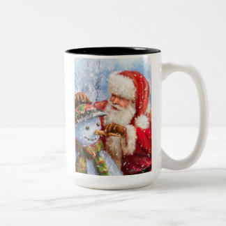 Taza Bicolor Santa and snowman