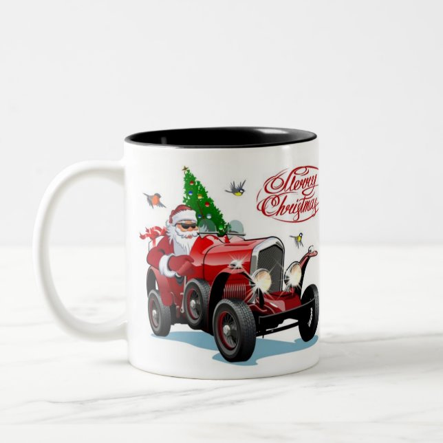 Taza Bicolor Santa car Mug (Izquierda)